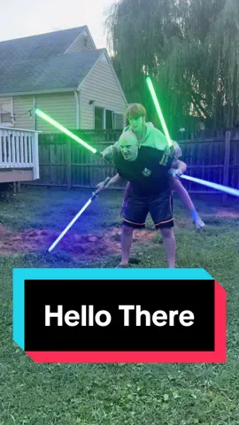 I can’t believe it’s taken us this long to do this 😂 Lightsabers are from @SelectaSabers.com! Use code NERDIEST for 10% off! #lightsabers #obiwankenobi #hellothere #generalgrevious #revengeofthesith 