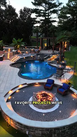 Feels like a five-star resort… but it’s your own backyard. There’s a putting green, a massive sunken fire pit lounge, a pool and spa with a custom rock waterfall, and one of the coolest gazebo setups you’ll ever see. The roof can tilt or fully retract, one of the first designs like this ever done in Georgia 🔥 #backyard #outdoorliving #pool #luxuryhomes #landscape 