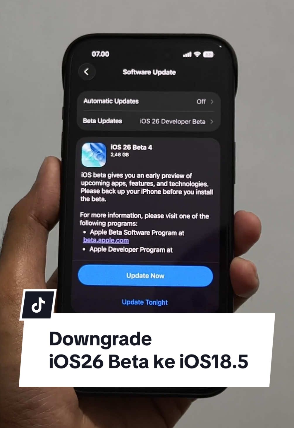 Cara Downgrade iOS 26 Beta ke iOS 18.5! #iOS26 #Beta #iOS18 #Downgrade #iPhone 