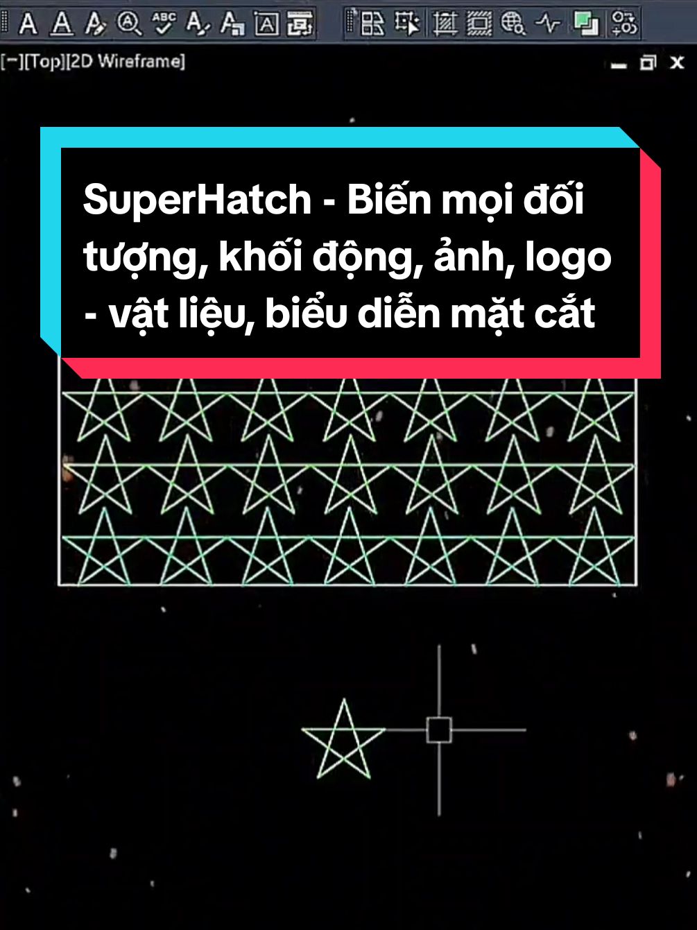 Tạo mặt cắt, minh hoạ vật liệu từ đối tượng bất kì #autocad 