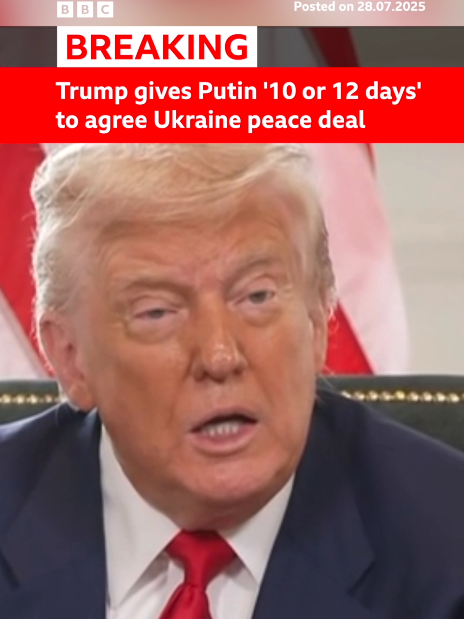 President Donald Trump says he will give Russian President Vladimir Putin 