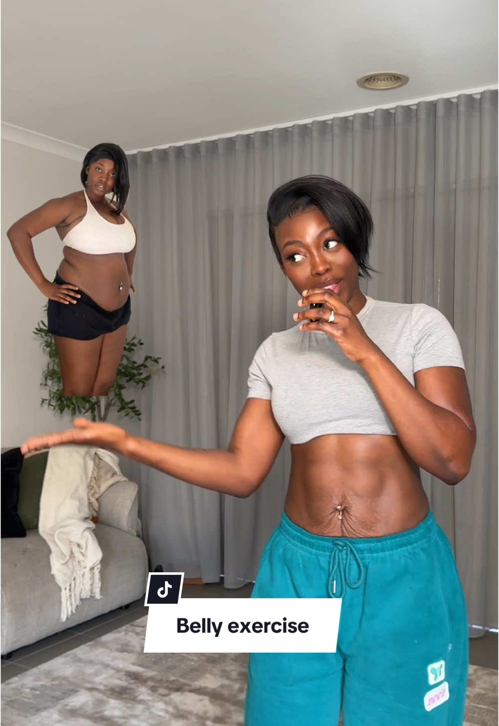 Let’s be real you can do all the ab workouts in the world, but if you don’t fix your diet, your belly won’t budge. This workout will strengthen your core and help tighten the area, but fat loss happens when your overall body fat goes down and that comes from eating better. Focus on: -High-protein meals -More whole foods Think: veggies, fruits, eggs, oats, brown rice, chicken, fish, beans, potatoes, etc. The less processed, the better. Most of all be consistent and you will see results! 🔥
