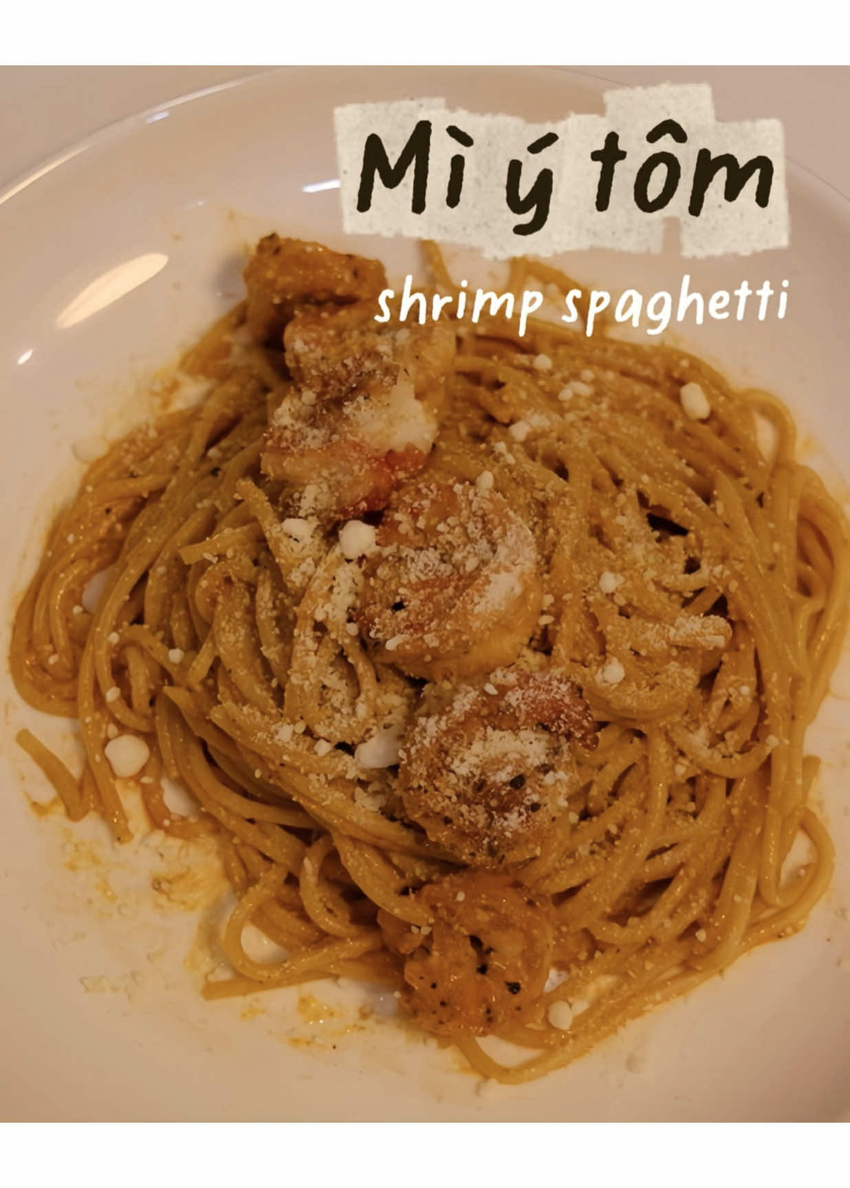 Mì Ý Tôm / Shrimp Spaghetti 🍝🦐   Nguyên liệu / Ingredients: mì ý / spaghetti tôm / shrimp bột tỏi / garlic powder tiêu / pepper muối / salt đường / sugar hạt nêm / seasoning powder whipping cream / whipping cream sữa tươi / fresh milk cà chua cô đặc / tomato paste bơ lạt / unsalted butter phô mai parmesan / parmesan cheese hành tím / shallots tỏi / garlic #LearnOnTikTok #cooking #ancungtiktok #foodfestontiktok #tryitwithtiktok 