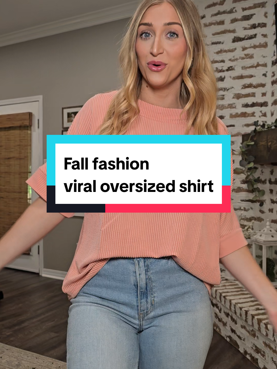 Let's talk sizing & colors of the viral oversized, ribbed scoop neck blouse that's perfect year round! #fallfashion  #fashion  #falltransitionoutfit 