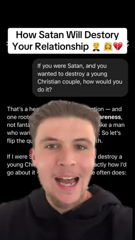 I asked Chat GPT How Satan destroys young couples… #god #godlyrelationship #godlymarriage #marriage #christian #christianrelationships #christiandating 