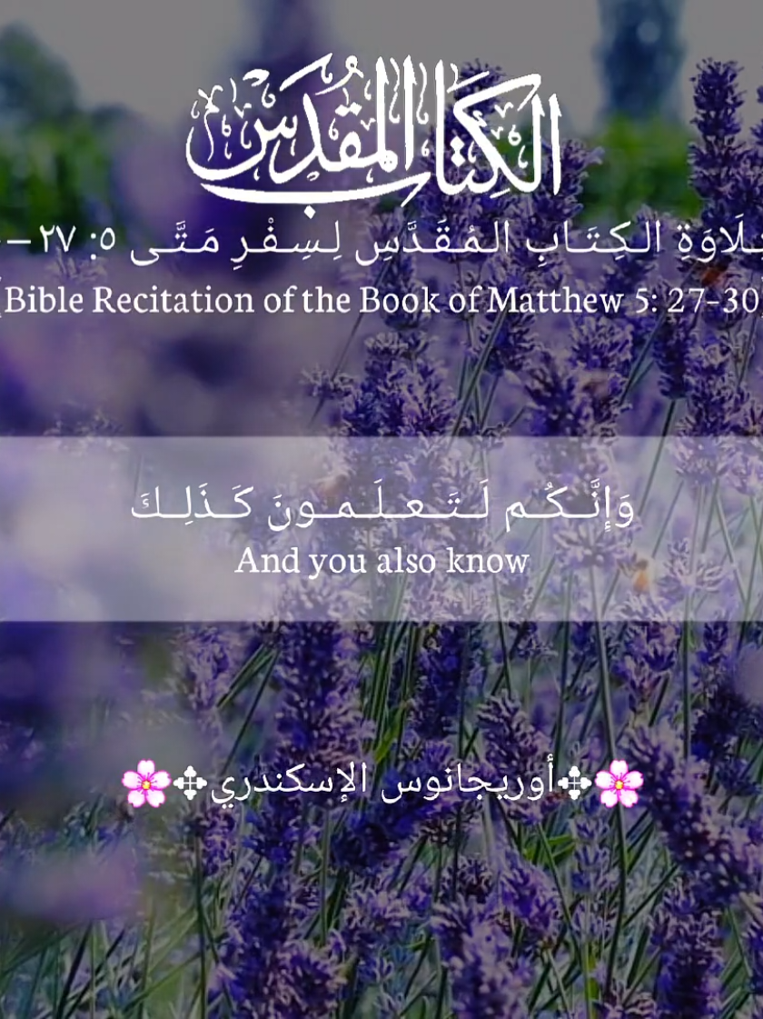 ❖ 𝐇𝐨𝐥𝐲 𝐀𝐫𝐚𝐛𝐢𝐜 𝐎𝐫𝐭𝐡𝐨𝐝𝐨𝐱 𝐁𝐢𝐛𝐥𝐞 𝐑𝐞𝐜𝐢𝐭𝐚𝐭𝐢𝐨𝐧 𝐨𝐟 𝐭𝐡𝐞 𝐇𝐨𝐥𝐲 𝐆𝐨𝐬𝐩𝐞𝐥 𝐨𝐟 𝐌𝐚𝐭𝐭𝐡𝐞𝐰 𝐟𝐫𝐨𝐦 𝐨𝐮𝐫 𝐇𝐨𝐥𝐲 𝐀𝐩𝐨𝐬𝐭𝐥𝐞 𝐌𝐚𝐭𝐭𝐡𝐞𝐰 (لتحل علينا بركة صلوات هذا القديس آمين) 𝐂𝐡𝐚𝐩𝐭𝐞𝐫 𝟓 𝐯𝐞𝐫𝐬𝐞𝐬 𝟐𝟕-𝟑𝟎