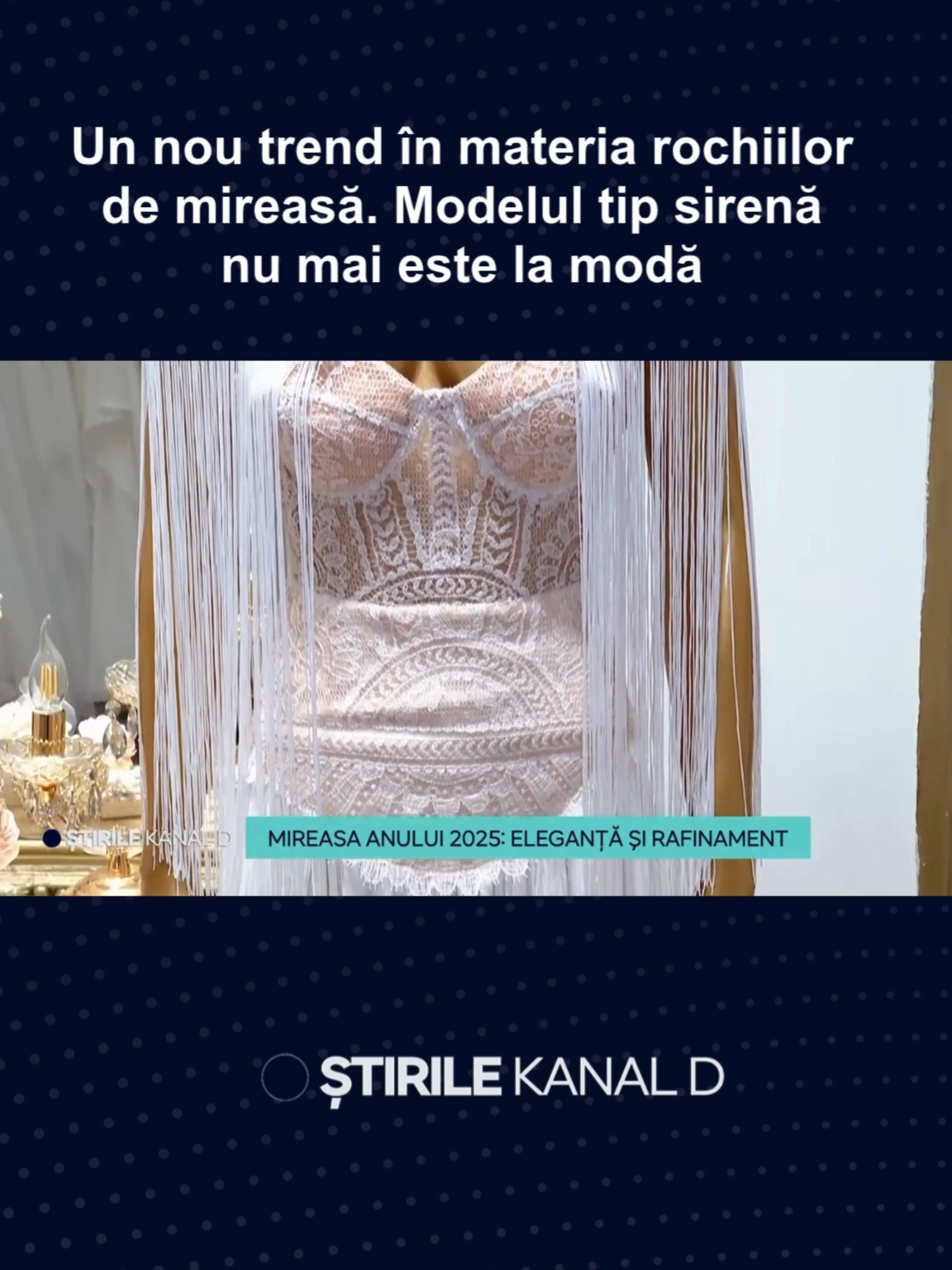Tendințele în materie de nunți în 2025 înclină spre naturalețe și pernsonalizare. Miresele nu mai viseaza la o nuntă ca în povești, ci caută experiențe autentice. În 2025, nicio mireasă nu vrea să semene cu o alta, astfel miresele își aleg rochii nu doar să le scoată din anonimat, dar care să le accentueze personalitatea.  Modelele care fac furori anul acesta, sunt rochiile cu un croi minimalist, din tafta. Pe locul doi, se clasează rochiile in stil romantic, boho, din țesături naturale precum este mătasea. Dar și rochiile 2 in1, care se pot  transforma în doar câteva secunde. #kanaldromania #stirilekanald #dailynews #dailynewskanald