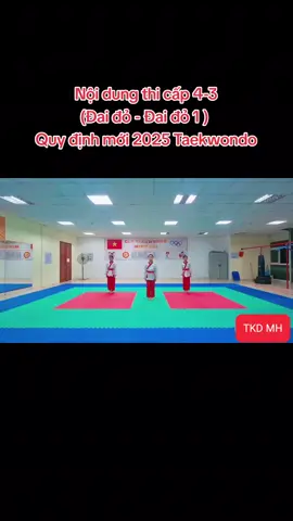 Nội dung thi cấp 4-3 (Đai đỏ - Đai đỏ 1 )  Quy định mới 2025 Taekwondo #vothuat #taekwondo #taekwondovietnam #WTF #TKD #clbtaekwondominhhai  #liendoantaekwondovietnam 