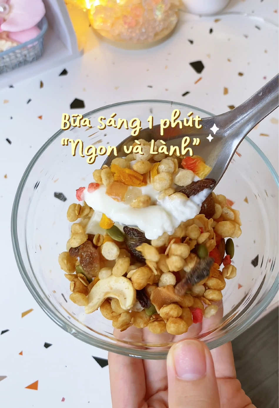 Bữa sáng 1 phút Ngon và Lành ✨🌿  #GiotNang #Healthy #Eatclean #GranolaGiotNang 