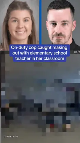 On-duty cop caught making out with elementary school teacher in her classroom. The bodycam captured part of the encounter, including the moment a student walked into the room about two minutes before the pair locked lips. Read more on DailyMail.com 🎥Lebanon PD  #teacher #cop #romance #school 