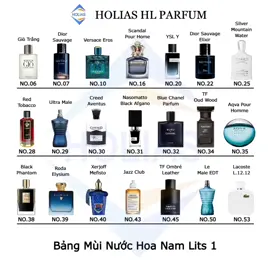 Bảng Mùi Nước Hoa Holias