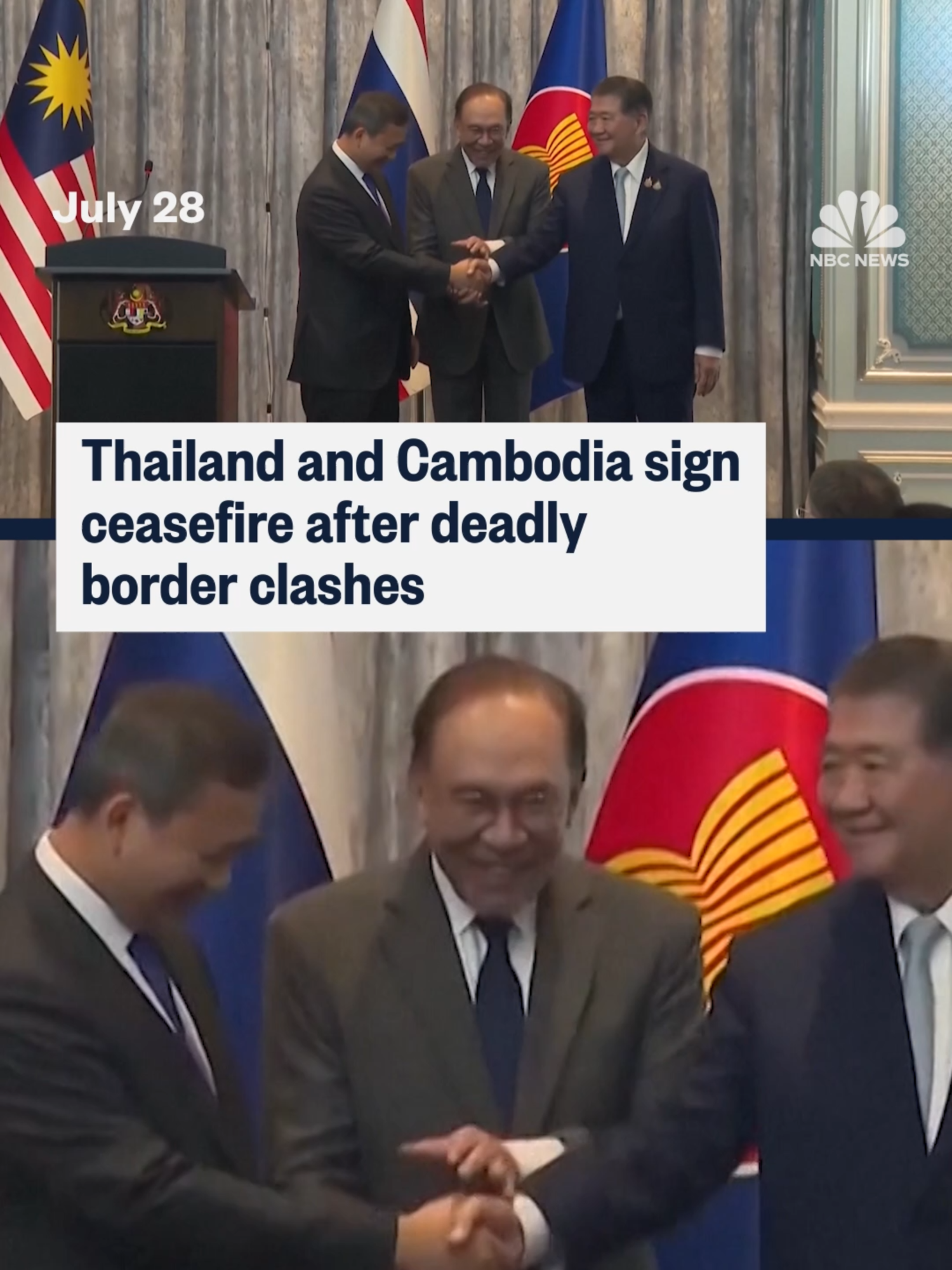 The leaders of Cambodia and Thailand agreed to a #ceasefire effective at midnight, in a bid to bring an end to their deadliest conflict in more than a decade after five days of fierce fighting.