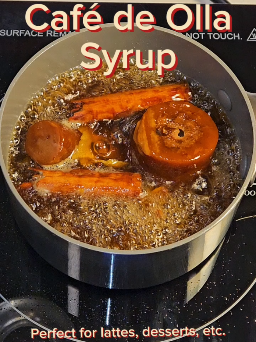 Turning the classic café de olla into a syrup for lattes, desserts , and more ☕🔥 Café de olla is a traditional Mexican spiced coffee, brewed with piloncillo, cinnamon, and often clove, orange peel, and sometimes star anise — all simmered together for a bold, comforting flavor. This syrup captures that same cozy energy and works great in hot or iced lattes, cold brew, or even cocktails. Here’s what I used: • 1 piloncillo cone • 250ml water (equal parts piloncillo and water) • 3 cloves • Cinnamon sticks • Orange peel 🌟 Optional: Add a star anise for even more depth — it’s a traditional twist that takes it up a notch. Simmer until thickened and fragrant, then strain. Sweet, spiced, and nostalgic. #cafedeolla #cafedeollasyrup #mexicancoffee #latte #homemadelatte #coffeesyrup #mexicanrecipe 