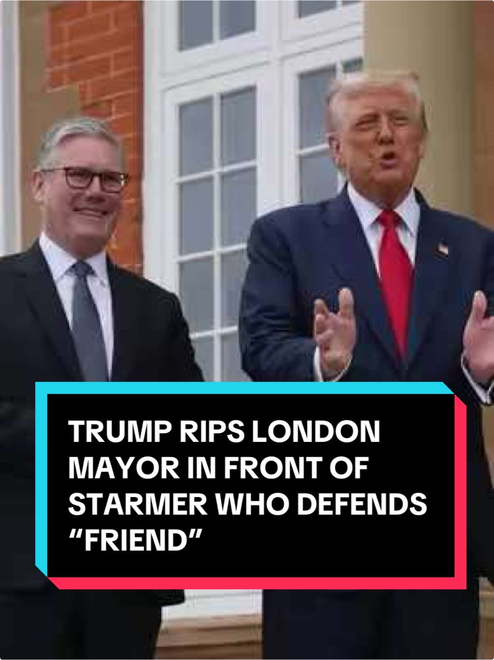 During President #DonaldTrump's meeting with #UK Prime Minister Keir Starmer, Trump slammed #London Mayor Sadiq Khan as doing a 