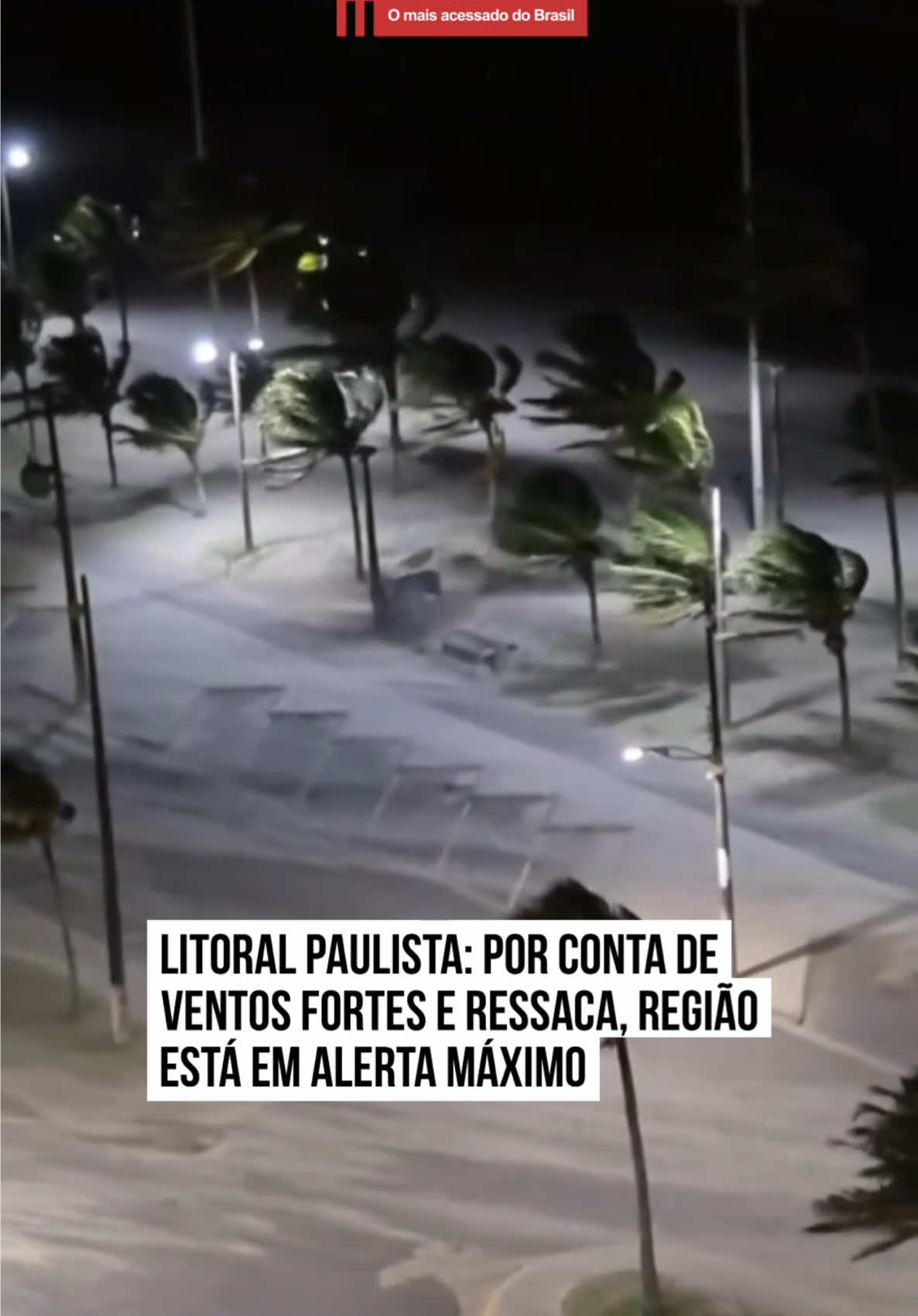 A madrugada desta segunda-feira (28) foi marcada por fortes rajadas de vento na #PraiaGrande, no litoral sul de #SãoPaulo. A #ventania registrada por moradores, faz parte de uma frente fria que avança sobre o estado. De acordo com a Defesa Civil, os ventos podem chegar a 90 km/h na Baixada Santista, no litoral sul e em alguns trechos da Grande São Paulo. O órgão também emitiu um alerta de ressaca marítima para a partir desta terça-feira (29), com previsão de ondas de até 3 metros em todo o litoral paulista. #tiktoknotícias   📹 asheylanapraiagrande | @myhoodbr