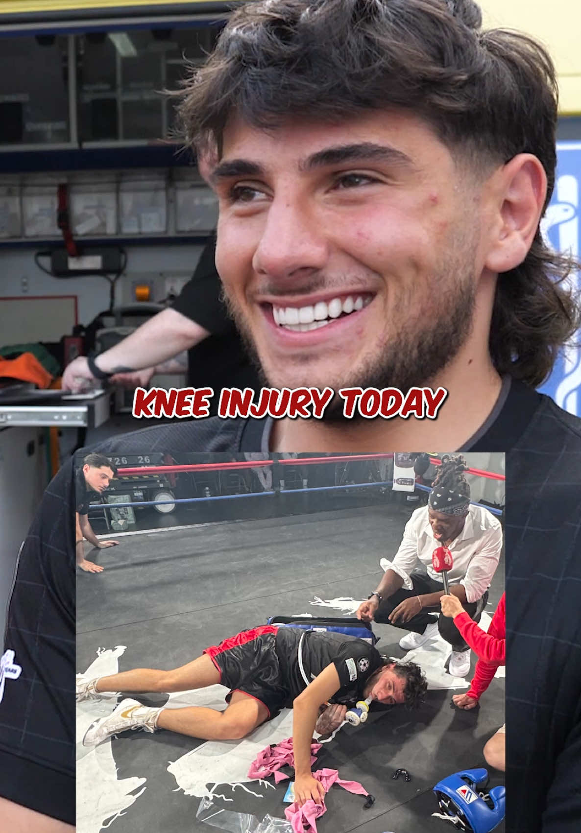 Ouch, his knee!!  #dannyaarons #ksi @Danny Aarons 