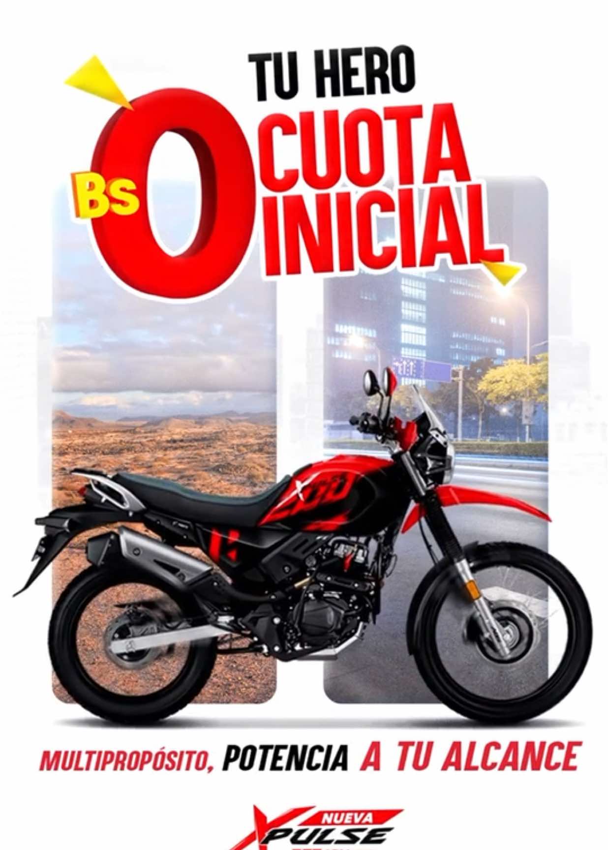 🚨 ¡Llegó el momento de subirte a tu próxima Hero! 🏍️🔥 Descubrí la potencia, el estilo y la economía que solo Hero te puede dar 💥 💸 ¡0 Cuota inicial! 🌍 Para el que recorre ciudad 🌄 Para el que domina caminos extremos 💼 Para el que trabaja duro 🛣️ Para el que se atreve a ir más allá ✨ Conocé nuestros modelos: ✅ Eco Deluxe – Tu compañera diaria de batalla ✅ Eco 150 – Fuerte, económica y lista para trabajar ✅ Hunk 160 – Estilo y poder en cada curva ✅ Xpulse 200 – La aventura empieza donde termina el asfalto 🏞️ 🎯 Crédito directo + Garantía de 3 años o 40.000 km 👊 ¡No pongas excusas, ponle ruedas a tus sueños! 🔗 Consultá con nuestros asesores y empezá a rodar hoy mismo. #HeroSport #MotoNueva #EcoDeluxe #Eco150 #Hunk160 #Xpulse200 #CréditoDirecto    