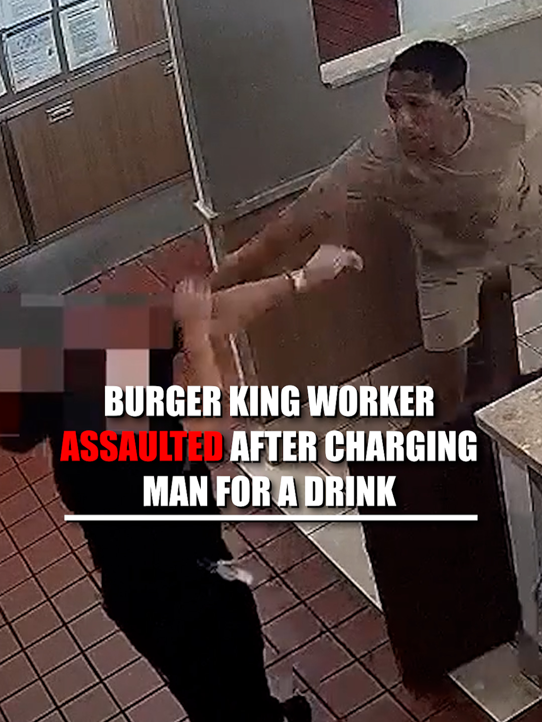 DRINK TO-GO: An unidentified man became aggressive after being asked to pay for a drink at a Burger King, then struck an employee in the face before fleeing the scene.