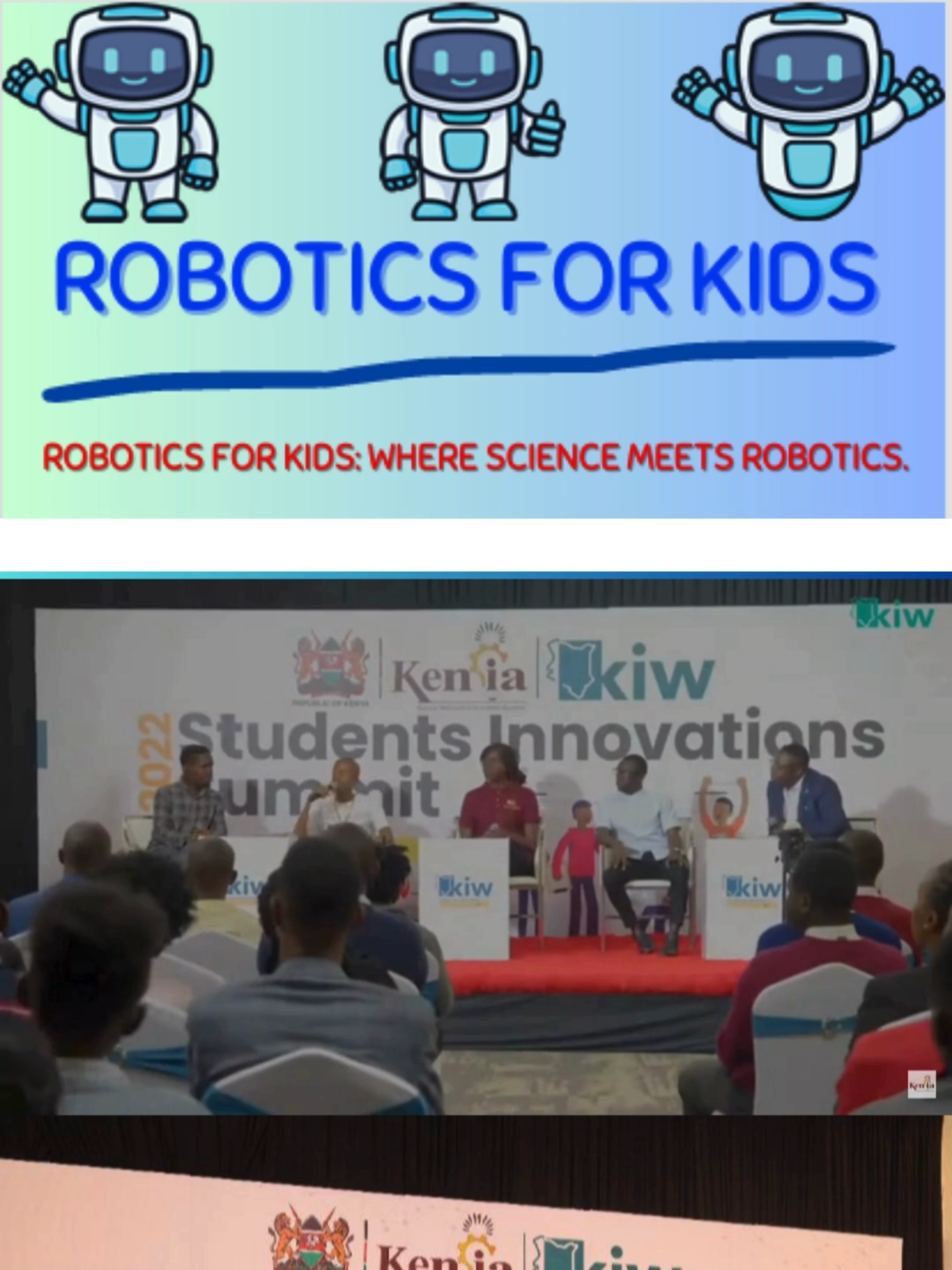 My biggest stage yet in Africa. The Kenya Innovation Week (KIW) Summit mega presentation as a panelist addressing technological trends, robotics and the future of Artificial Intelligence in Africa. Inspiring futures with my 8 year Invention of a robot dog that gained global recognition. ACF Digital Cyber City presents more technologies in the field of digital marketing, animation and Artificial Intelligence. #acfdigitalcybercity #roboticschallenge #TechEntrepreneurship #DigitalTransformation #InnovationLeadership #SmartTech #DigitalJobs #LinkedInTech #TechForGood #AfricaRising #startupecosystem #innovation #futureofwork #fyp #madeinkenya #AIInnovation #africanstartups #KenyaTech #techforgood #kenyainnovationweek
