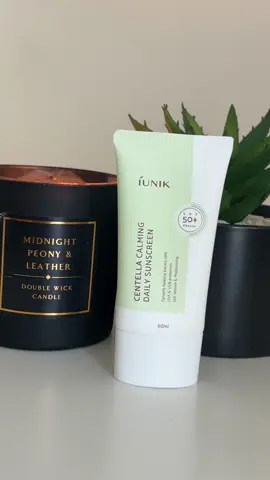 ☀️ ÍUNIK Centella Calming Daily Sunscreen ☀️        SPF50+ PA++++ 💫 Key ingredients:  🔸 49% Centella Asiatica Extract ~ Calms skin         suffering from UV exposure  🔸 1,000 ppm Beta Glucan ~ provides moisture         and strengthen skins barrier  🔸Adenosine ~ Improves skin texture &  protects       from UV rays 🔸 Niacinamide  ~ Prevents hyperpigmentation  💭 This is a lightweight watery texture that doesn’t leave a white cast, there is no scent as it’s fragrance free. For my day skin this is perfect, it doesn’t feel greasy and leaves a lovely glossy look. This is a organic chemical sunscreen infused with ingredients which soothe and protect the skin from sun damage ☀️ @iUNIK #gifted  #sunscreen #sunscreenviral #kbeauty #iunik #iunikskincare #koreanskincare #fyp #spf #koreanskincareproducts #koreanskincareroutine #viral #centellaasiatica  