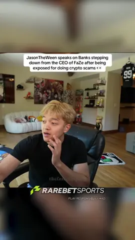 JasonTheWeen speaks on Banks stepping down from the CEO of FaZe after being exposed for doing crypto scams 👀 #jasontheween #fyp #viral #trending #fazebanks