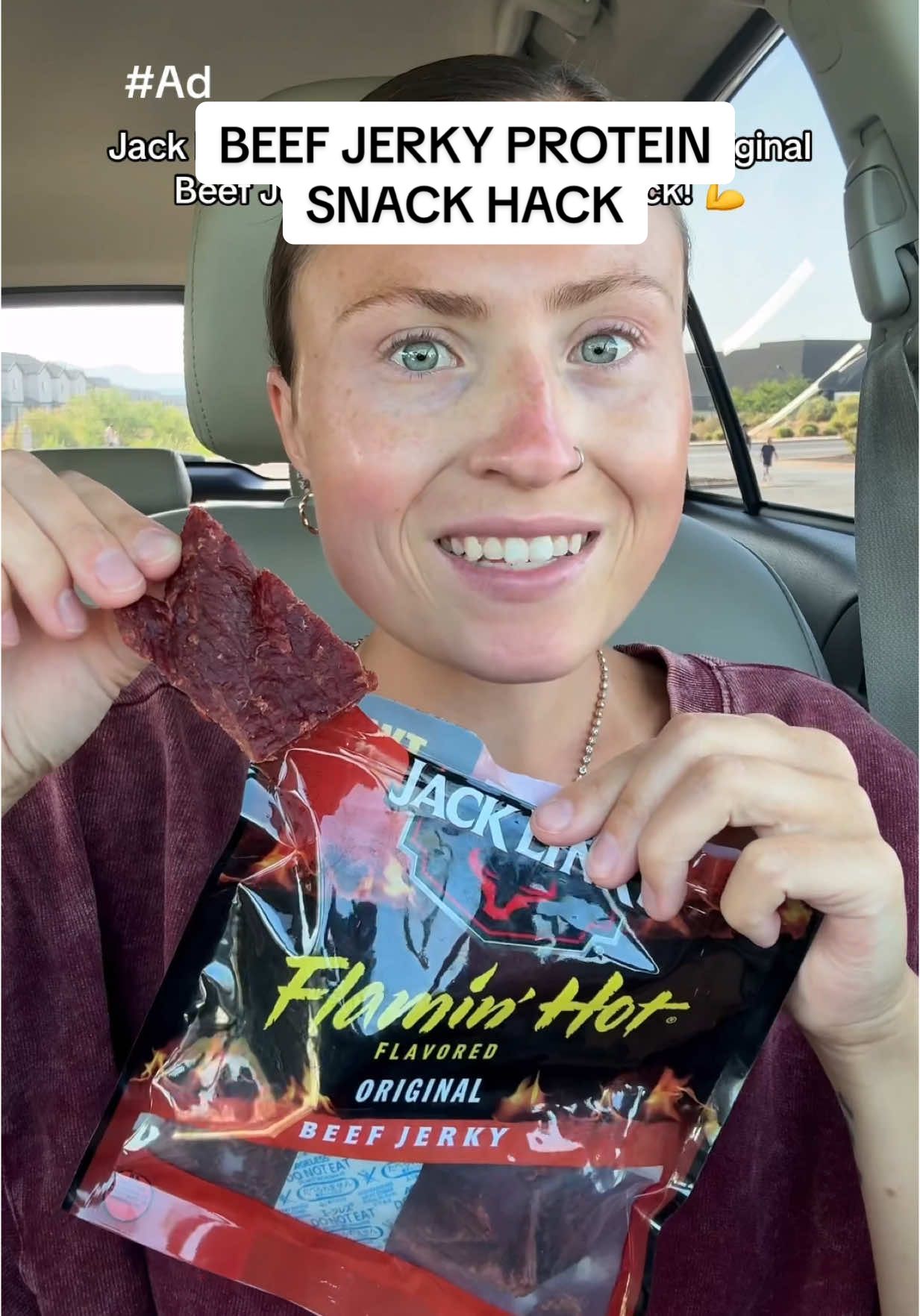 #Ad Jack Link's® Flamin' Hot® Flavored Beef Jerky is a delicious protein snack to fuel all your adventures! Grab on the TikTok Shop today! @Jack Link’s @Flamin’ Hot #jacklinks