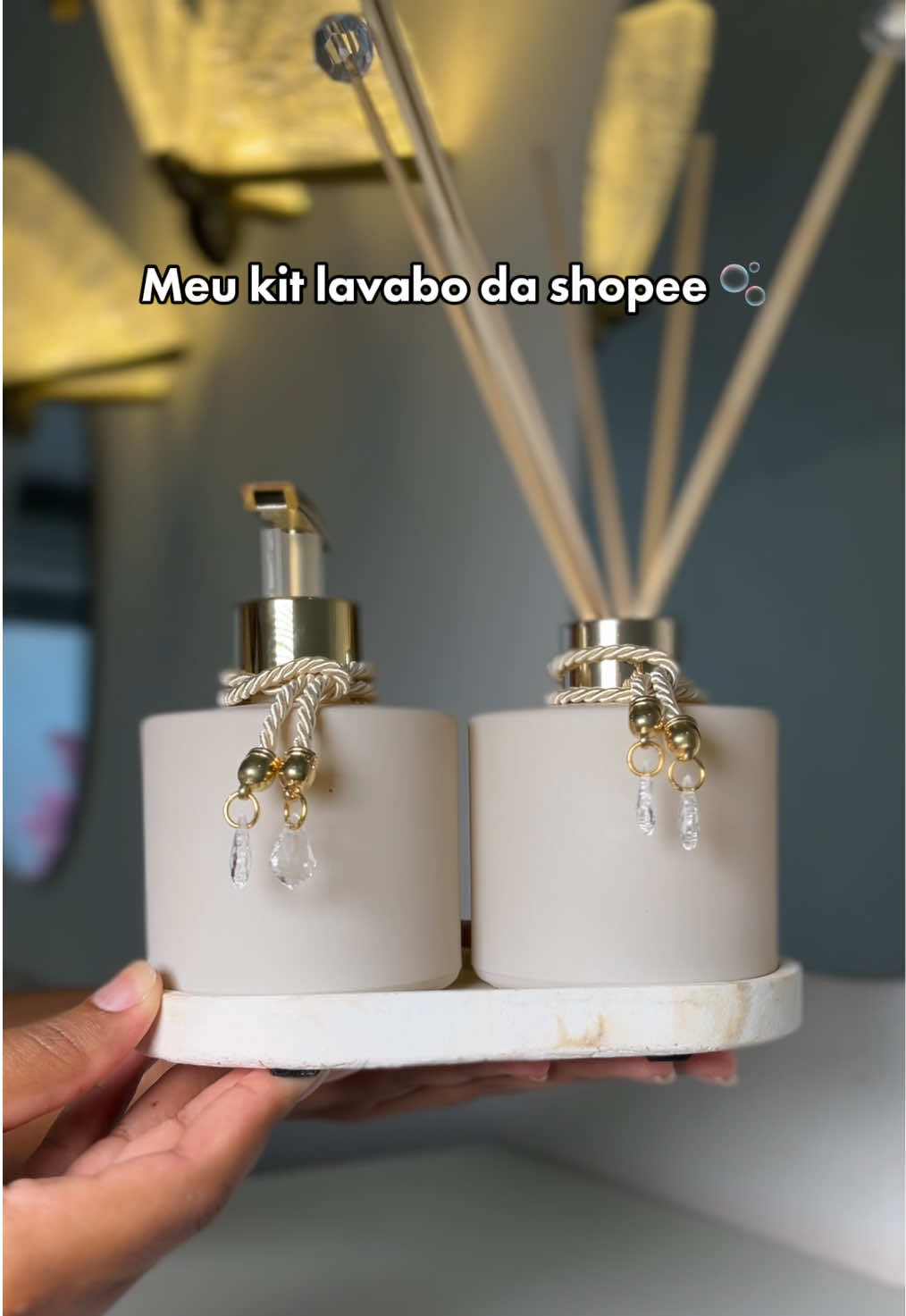 Estou apaixonada por essa compra 🤌🏽🤍🫧 #enxoval #videoviral #deus_no_controle #lar #kitkavabo #portasabonete #shopee #casanova 