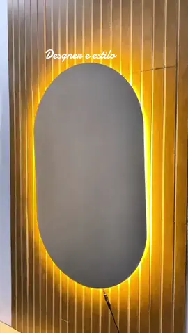 #designe #espelho #banheiro #sala #quarto  #fyp  Espelho Grande De Parede Oval Com Led Sem fio Orgânico  Banheiro Sala Quarto Luz Quente E Fria.
