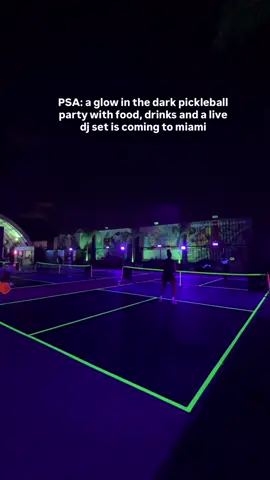 Friday, September 12th🍹🪩Get exclusive tickets at our Iink in bio for this Glow-in-the-Dark Pickleball Party, an unique event happening from 8pm to 12am, combining pickleball, glow in the dark paddles & balls, cocktails, food vendors and a live DJ 🏓 Who's going with you? #miami #miamibucketlist