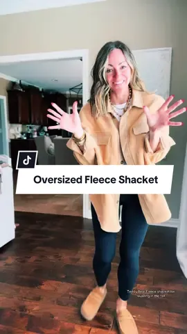 5’2” 130 Med. Perfect for layering and perfect with leggings! So cozy too 🥰 #shacket #fleecejacket #layeringoutfits #falloutfits #leggingsoutfit @Tankaneo 
