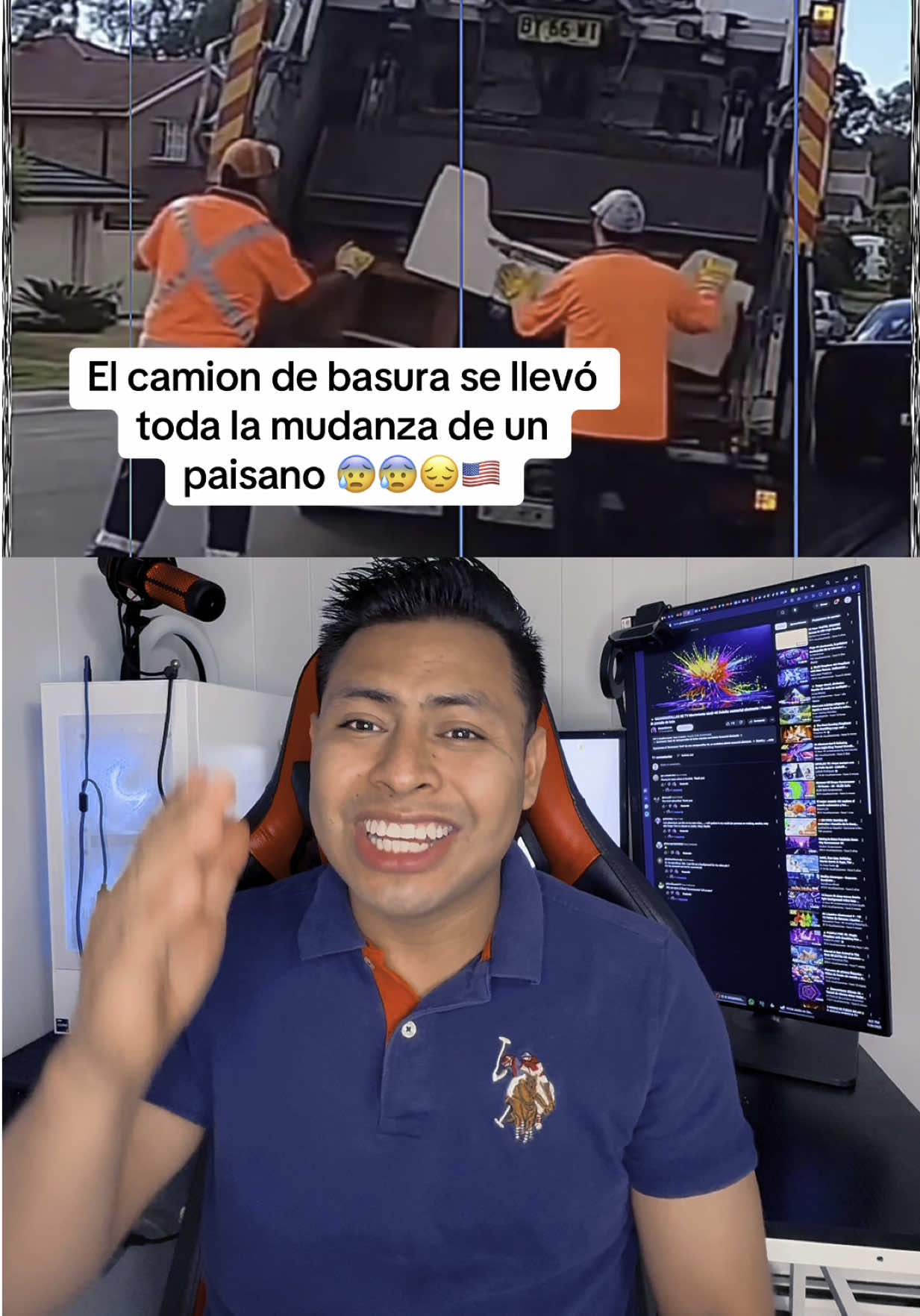 Camión de basura se lleva la mudanza de un paisano #dumptruck #mudanza #camion #paisanosenusa🇺🇸 #triste 