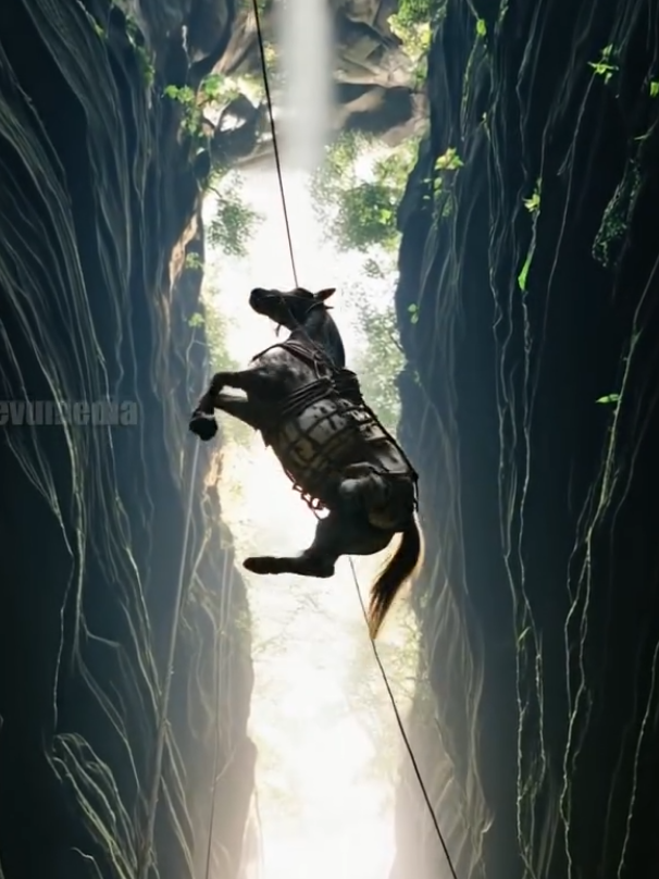Gorillas Work Together To Save horse From Deadly Fall! #rescue #wildlife #animals #AI #trending #foryou #foryoupage #fypシ #viral #viralvideo 