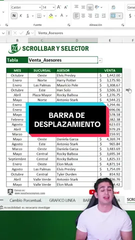 Visualización de Tablas con barra de desplazamiento en #excel 😎