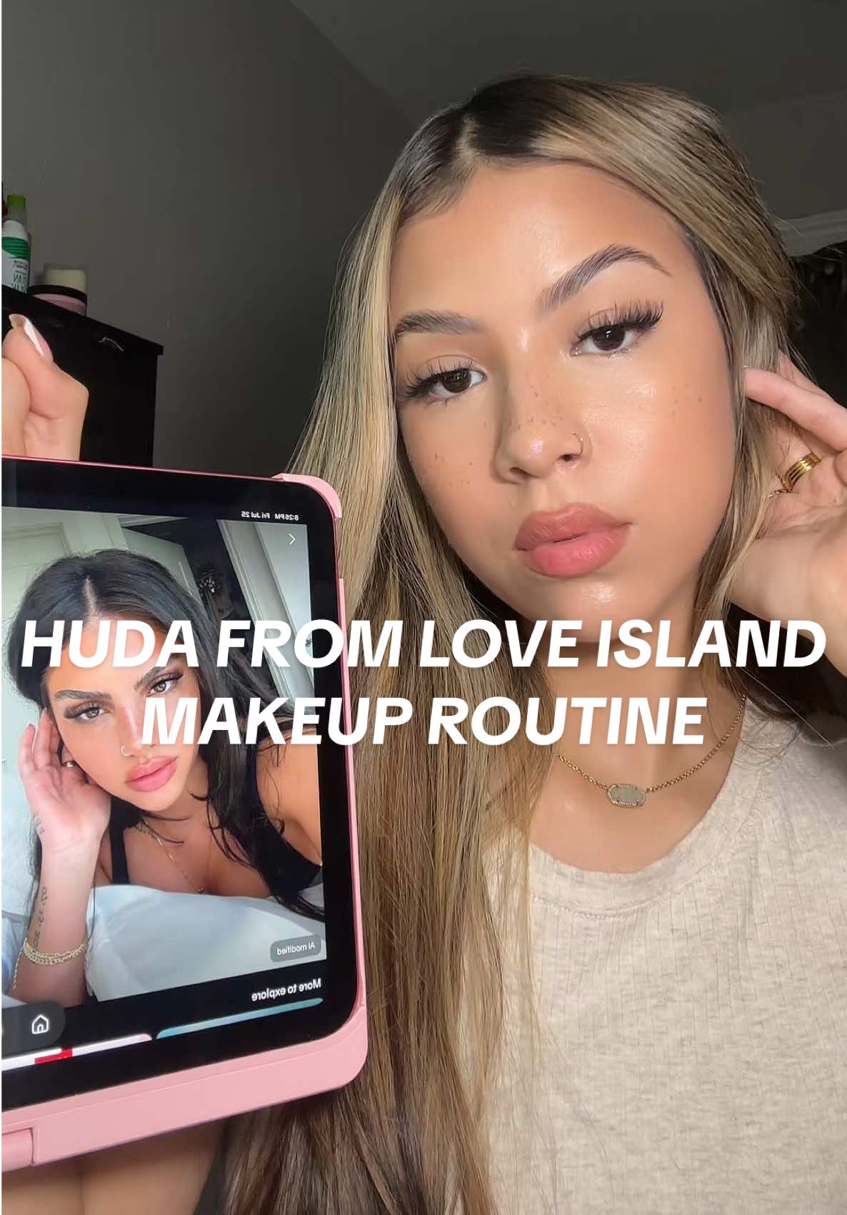 Attempting Huda from Love Island makeup tutorial it’s soooo simple yet so good 🤌🏼 @hudabubbaaa #MakeupTok #LoveIsland2025 #huda #BeautyTok #viraltrend #hudamakeup @Catrice Cosmetics @essence.cosmetics @loréal paris usa @pradabeauty 