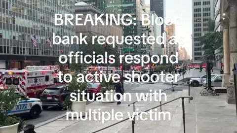 BREAKING: Blood bank requested as officials respond to active shooter situation with multiple victims in Midtown Manhattan, New York. #shooting #pewpewpew #newyorkcity #manhattan 