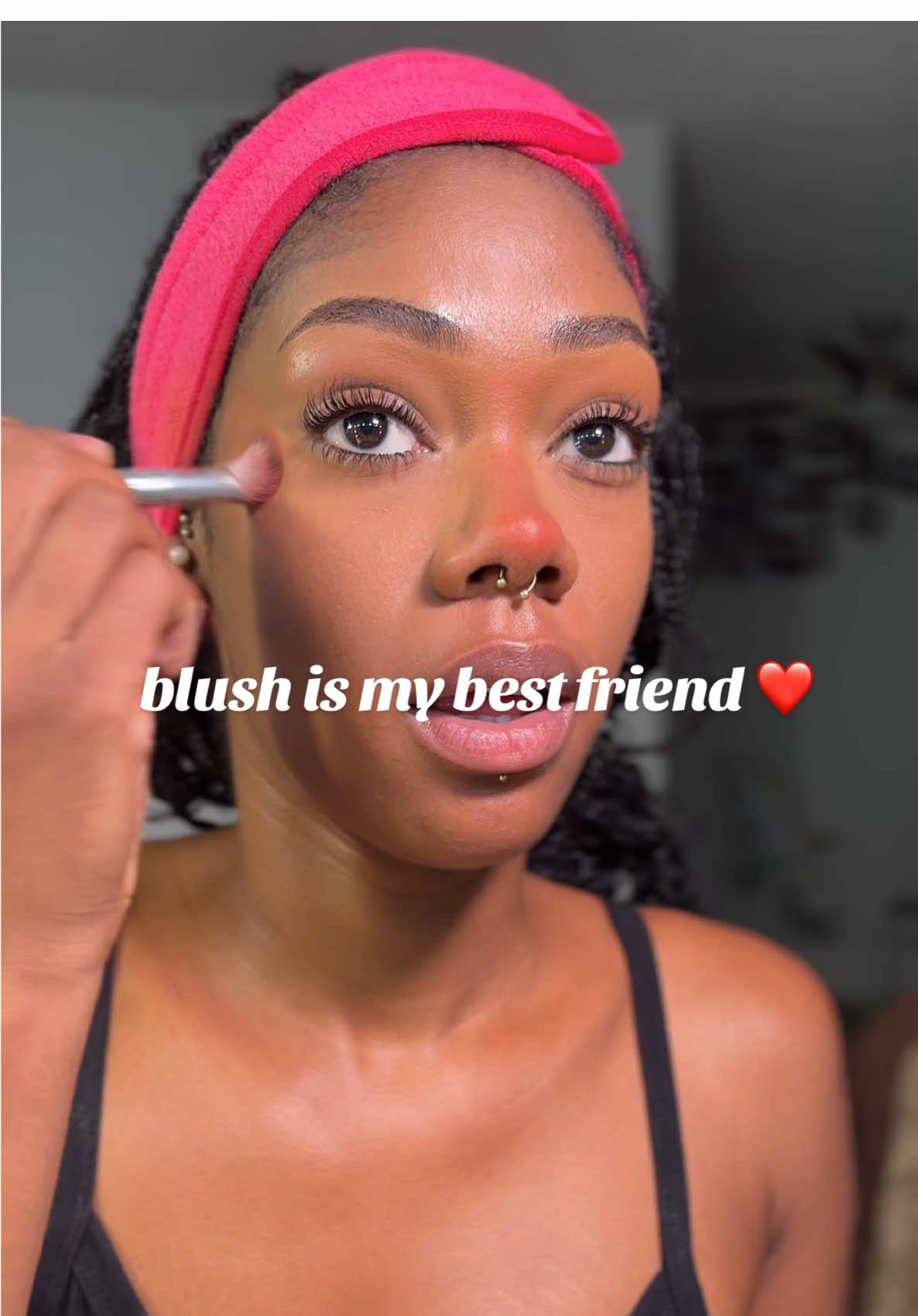 this blush is covergirl in the shade hot frenzy ❤️#fyp #blush #powderblush #blushplacement #makeup 