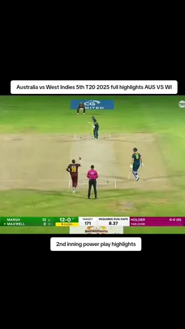 Australia vs West Indies 5th T20 2025 match highlights | 1st inning power play highlights 2025 AUS VS WI#foryoupage #cricket #fypシ゚viral #1millionaudition #grow #foryoupage 