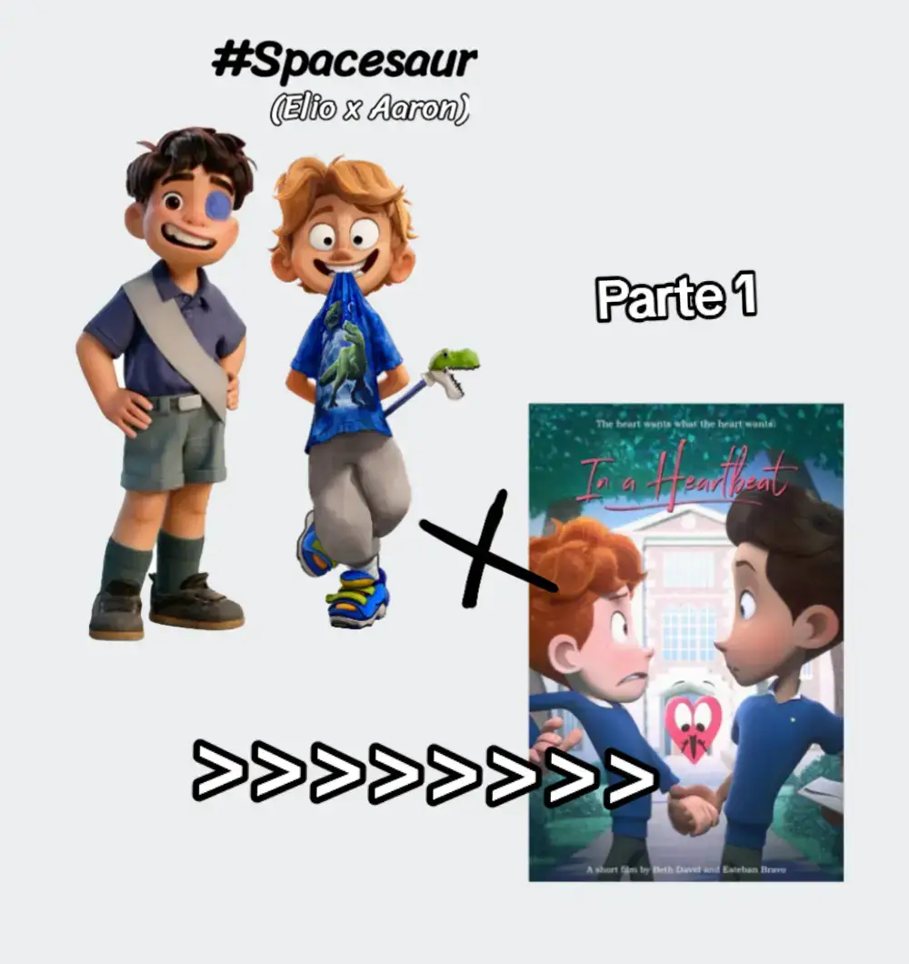 #Spacesaur el nombre que elegi para el ship y que creo les queda a los bebos❤️❤️ #elioxaaron #aaronxelio #elio #themitchellsvsthemachines #pixar #crackship 