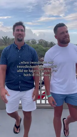Does your hubby have to watch over you and your bestie too?😂🤦🏻‍♀️ And then we argued over which one was tweedledumb….😂