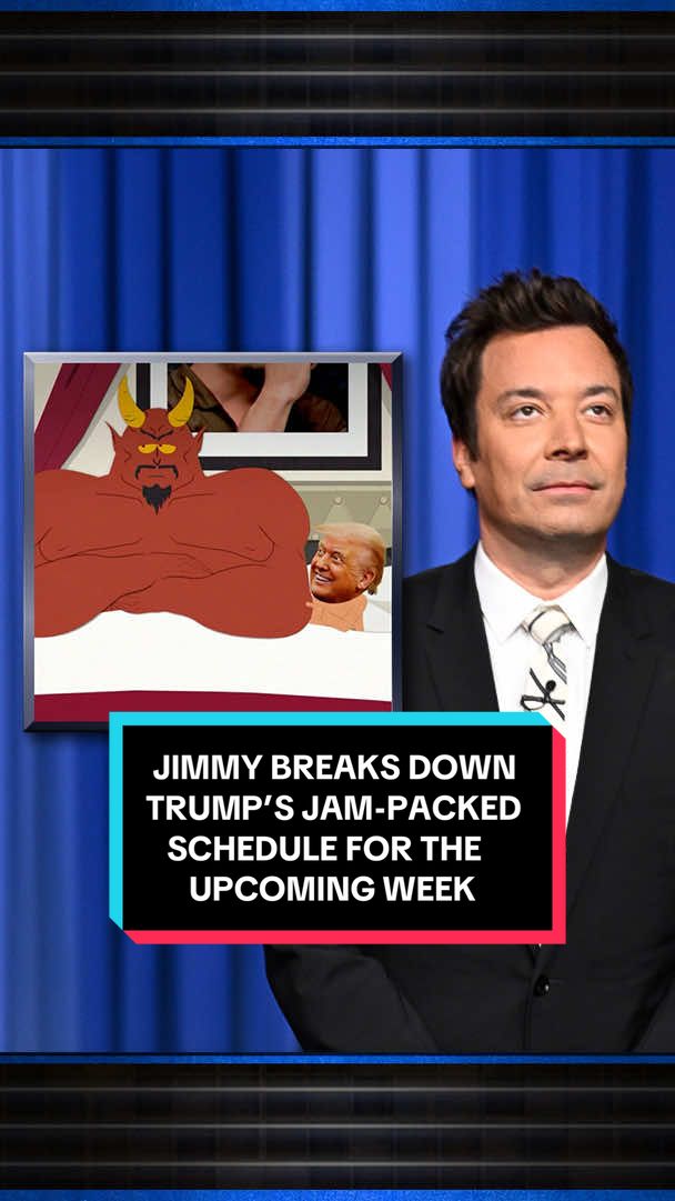 Jimmy breaks down Trump’s jam-packed schedule for the upcoming week. #FallonTonight #TonightShow #Trump #JimmyFallon 