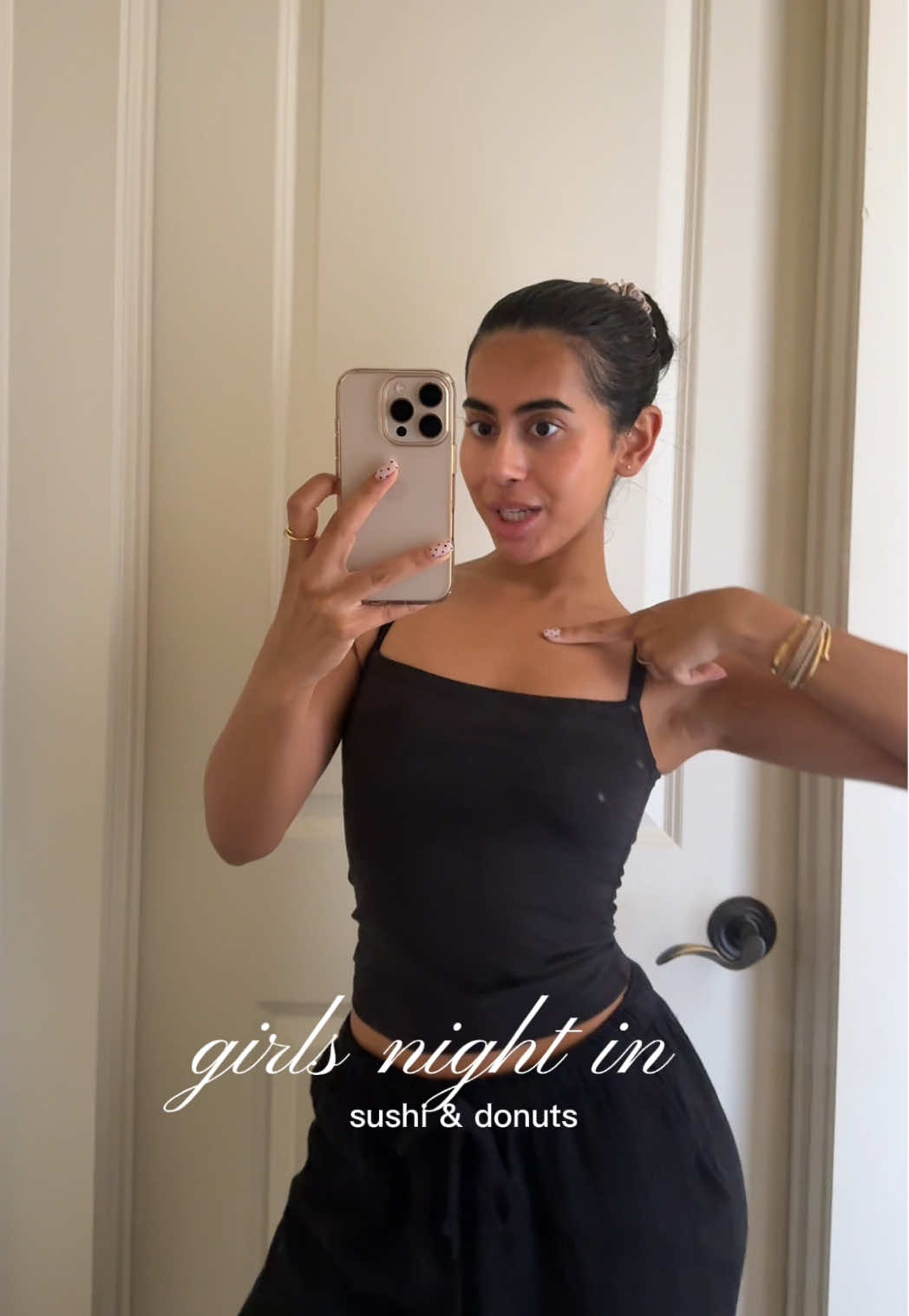 spend a cozy girls night in with me and my bestie 🍩🍣🥤🥢 #girlsnight #mukbang 