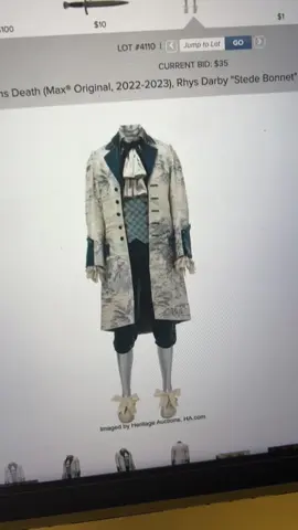 Anyway there’s a heritage auction for  #ofmd props and I am sitting here 25 days from the bidding close, being fully delulu about how many of them are under $50