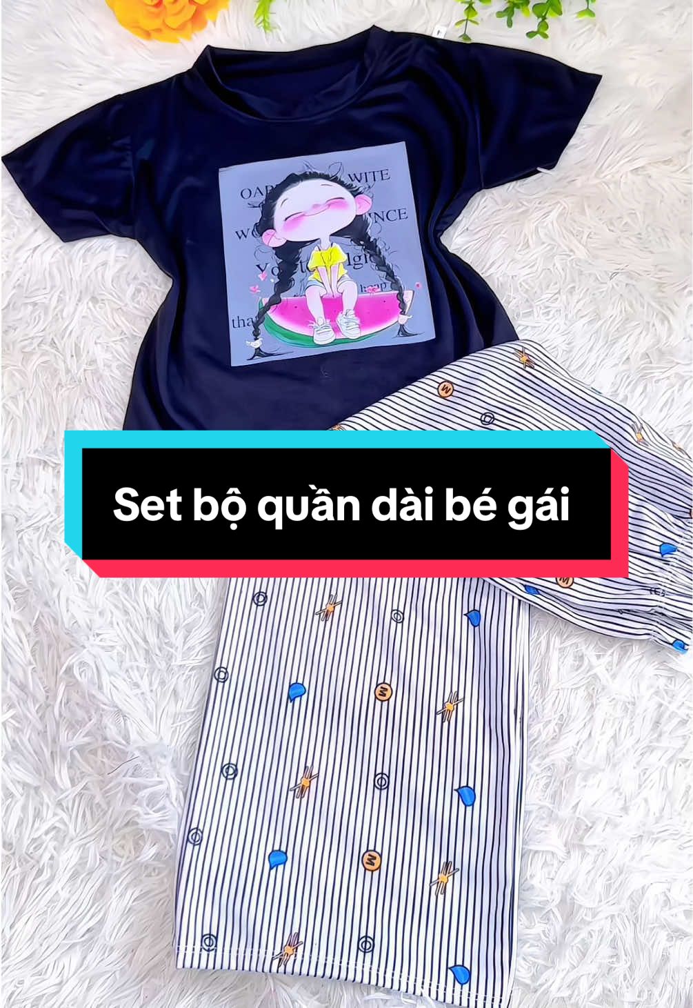 Set bộ quần dài áo cộc cotton bé gái #xuhuong #mevabe #bobegai #boquandaibegai #setbegai #thoitrangbegai #fyp #xuhuong 