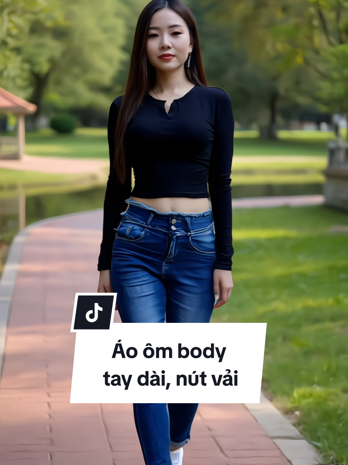 Áo ôm body, tay dài, nút vải. #linhtaphoa20 #ao #aothun #aothunxinh #aophong #aophongxinh #thoitrangnu 