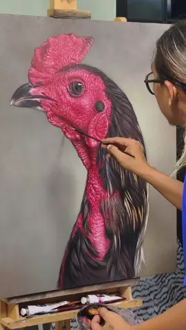 ขั้นตอนวาดภาพหน้าไก่ #ศิลปะ #วาดภาพเหมือน 