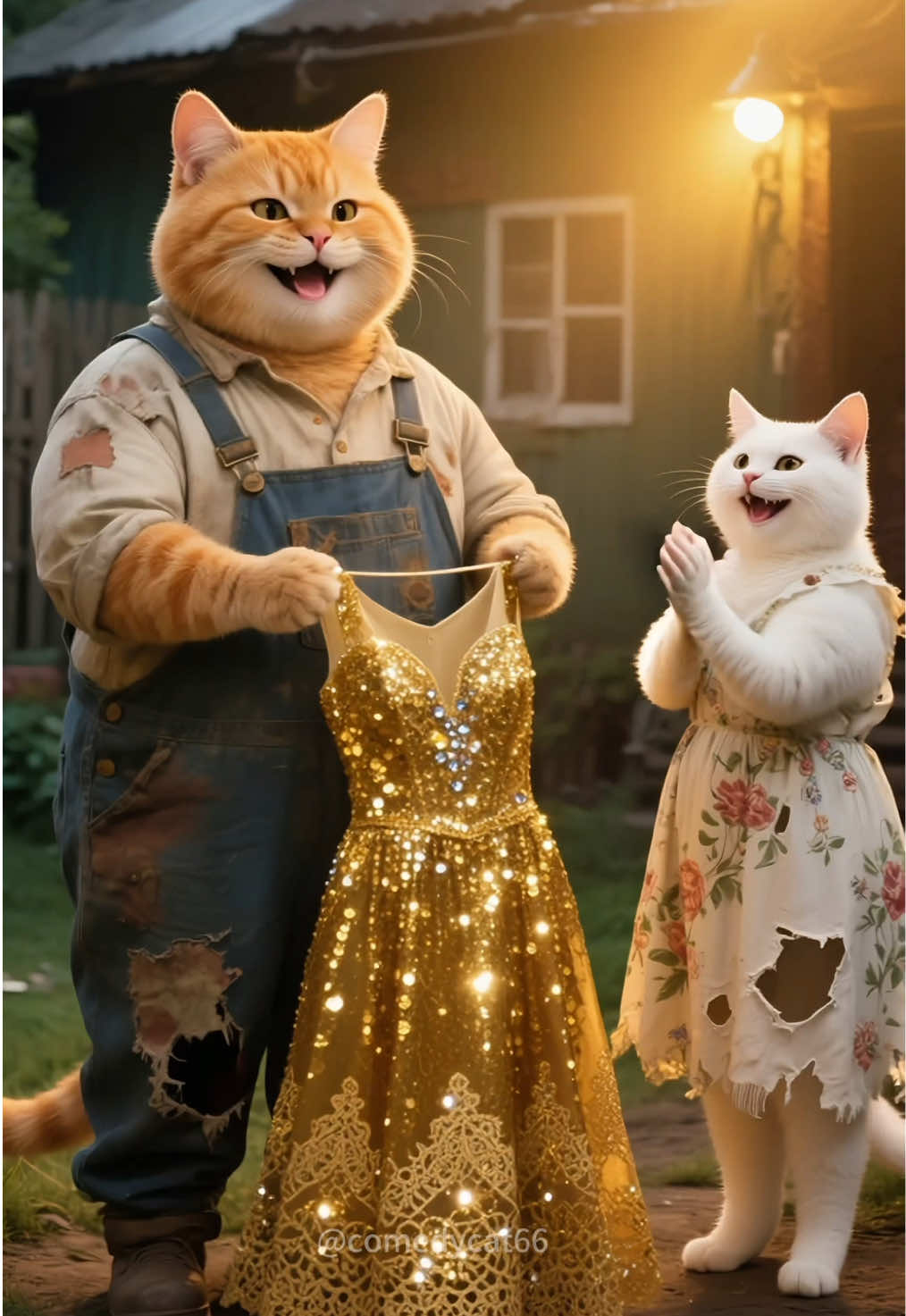 The chubby orange cat gave it everything, but who knew….#cat #aicat #kitten #orangecat 