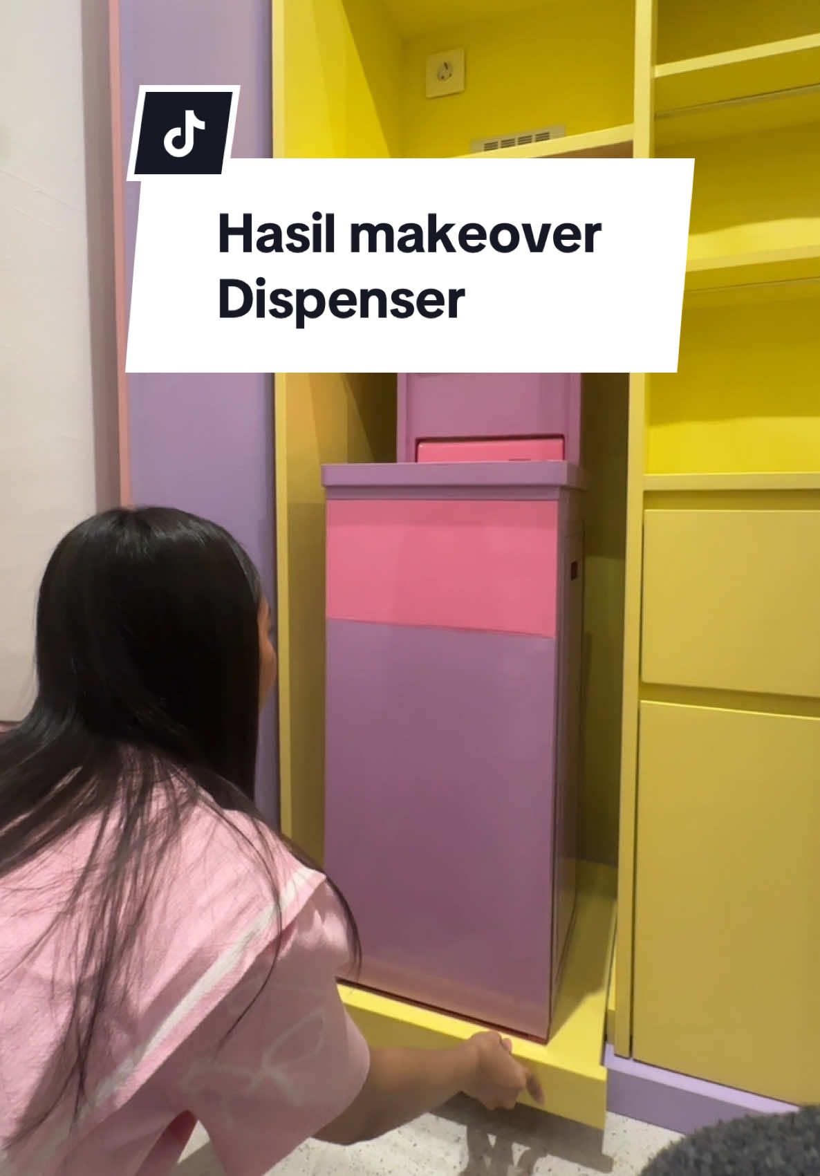 Nah ini dia hasil makeover dispenser aku😍💗💗Gakuat ini LUCU BGT TOLONG🫶🏻 #homeliving #homedecor #rumahaesthetic #elektronikaesthetic 