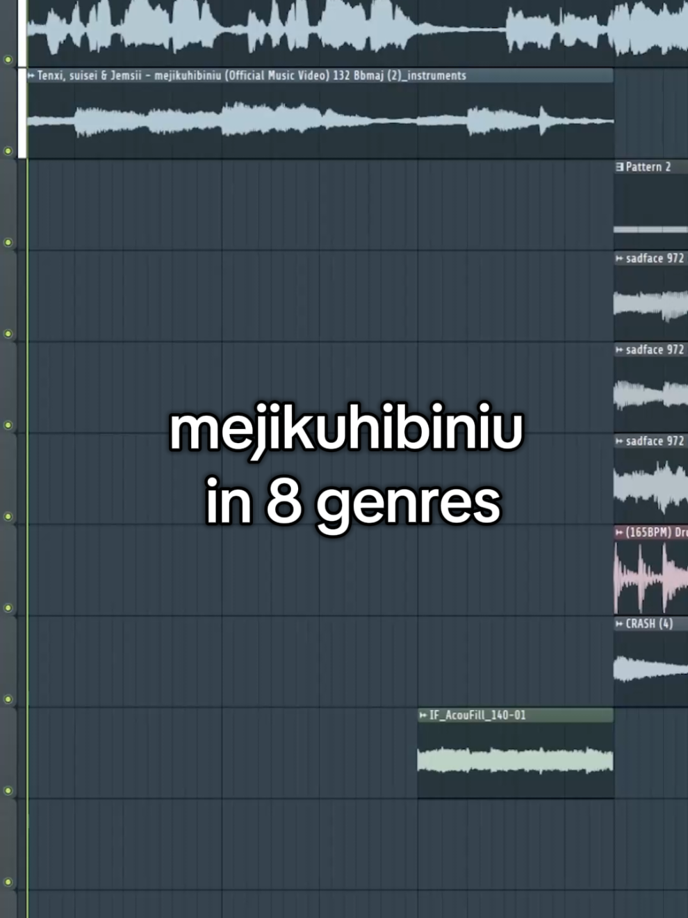 mejikuhibiniu in 8 genres @tenxitenxi @suiseimusic @jemsiii komen genre favorit kalian #flstudio #producer #beats #producertok #mejikuhibiniu #poppunk #dariacore #ukgarage #jerseyclub #synthwave 