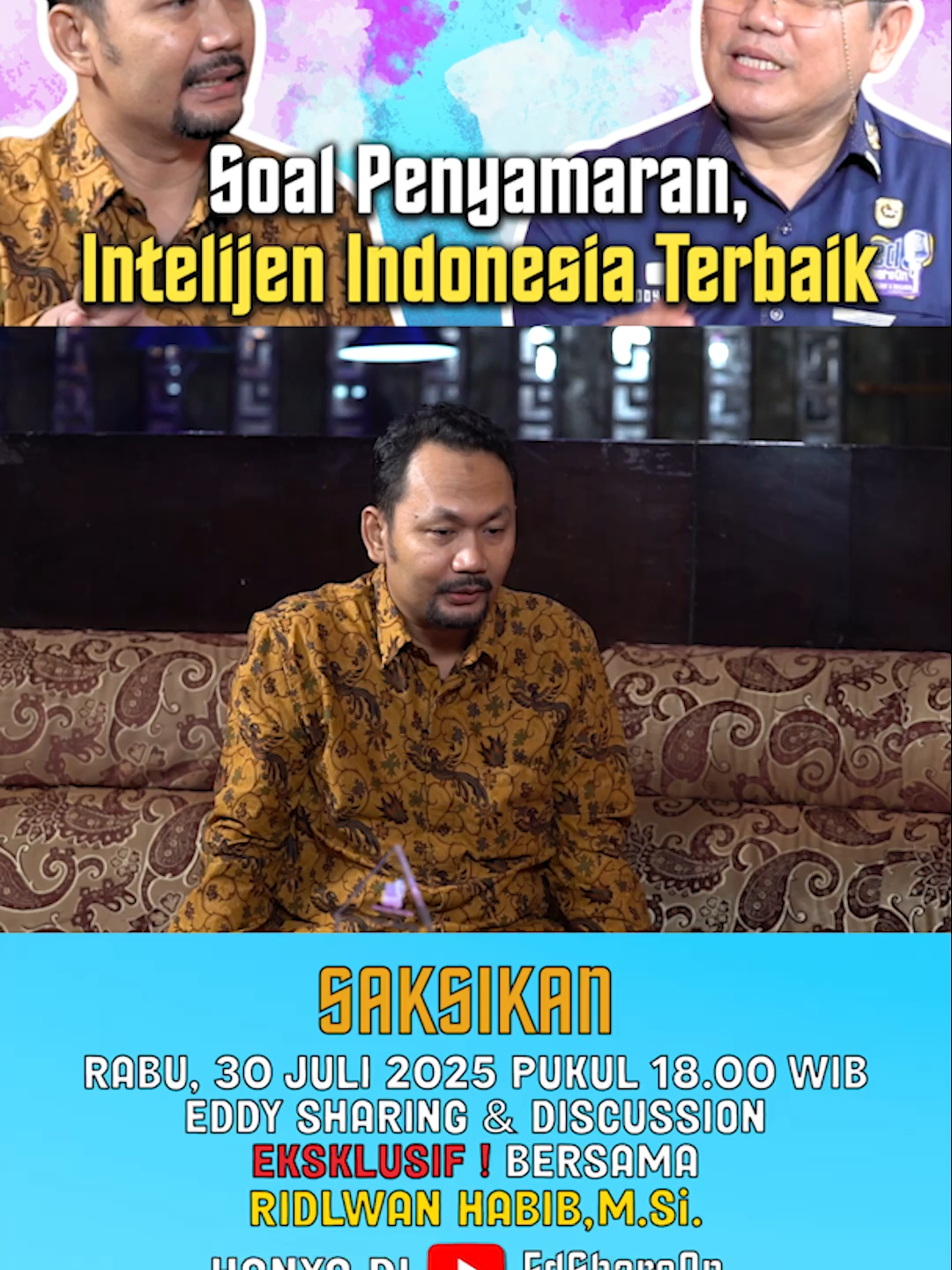 Membahas Dunia Intelijen, Ternyata Bisa Digunakan untuk Politik dan Bisnis Eddy Wijaya mengundang pengamat intelijen dan terorisme, Ridlwan Habib, M.Si., di Podcast EdShareOn, Eddy Sharing and Discussion. Tema tentang dunia intelijen menarik untuk disimak. Ridlwan yang juga menjabat sebagai Direktur Indonesia Intelligence Institute itu ungkapkan, jika aktivitas intelijen dapat digunakan di bidang politik dan bisnis. Lalu, bagaimana perbandingan intelijen Indonesia dengan asing? Apakah aktivitas intelijen dapat menjadi ladang bisnis yang menjanjikan? Simak wawancara selengkapnya pada Rabu, 30 Juli 2025, pukul 18.00 WIB, hanya di Channel YouTube EdShareOn. #eddywijaya #siapaeddywijaya #sosokeddywijaya #profileeddywijaya #edshareon #podcast #ridlwanhabib #Intelijen #terorisme #indonesia #politik #politikindonesia #bisnis #penyamaran #analisa #BadanIntelijenNegara #bin #Jenderal #strategist #CIA