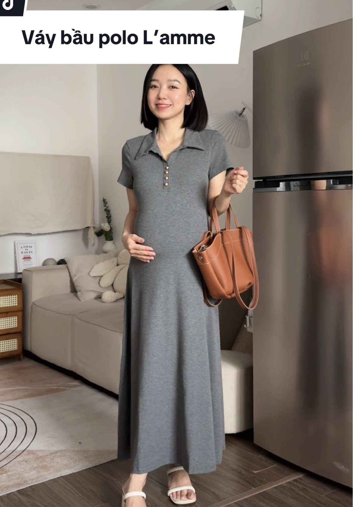 Váy polo cho các mẹ bầu mặc đi làm đi chơi xinh xỉu ạ #vaybau #vaybauxinh #vaybauthietke #thoitrangbau #vaybaucongso 